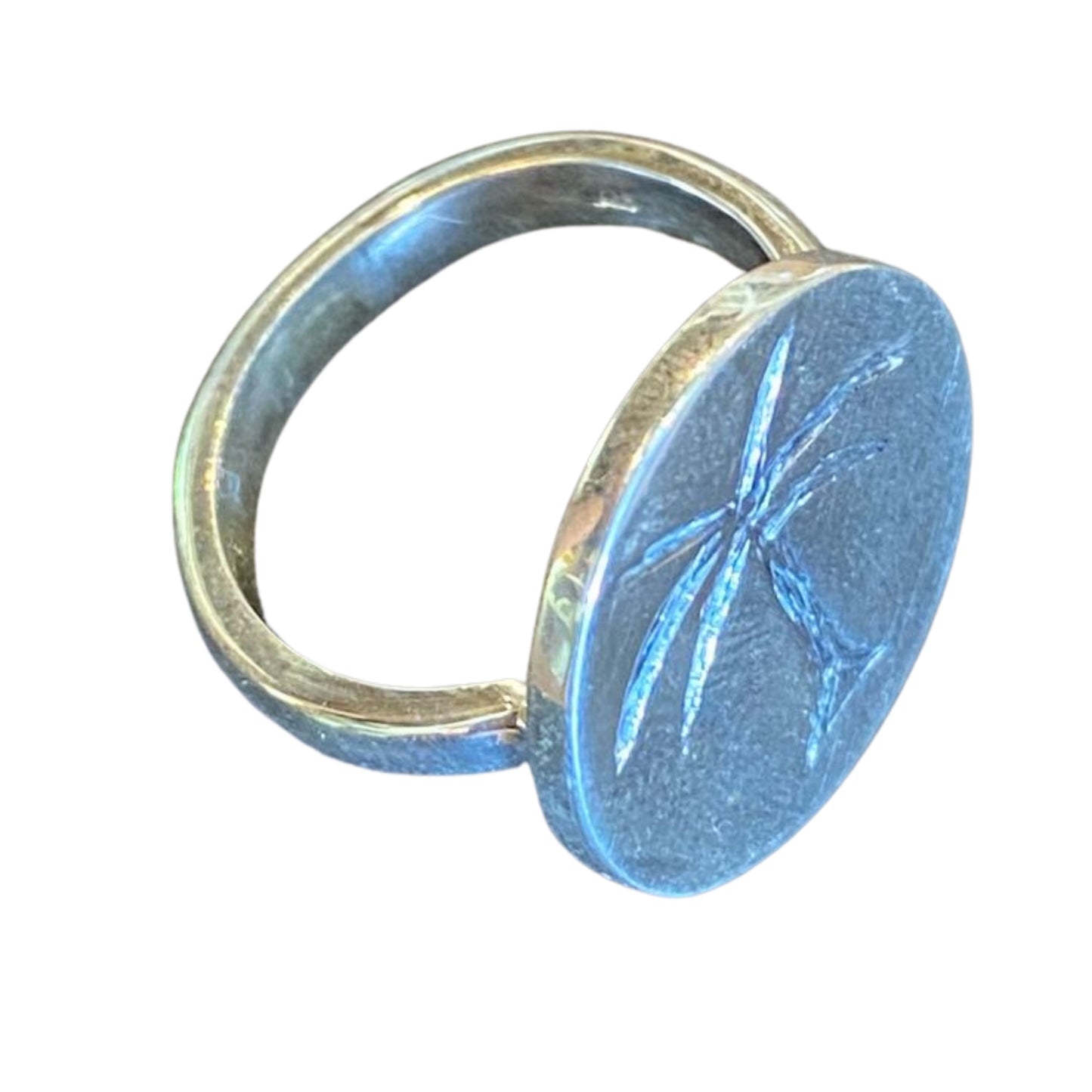Palm tree, sterling silver ring