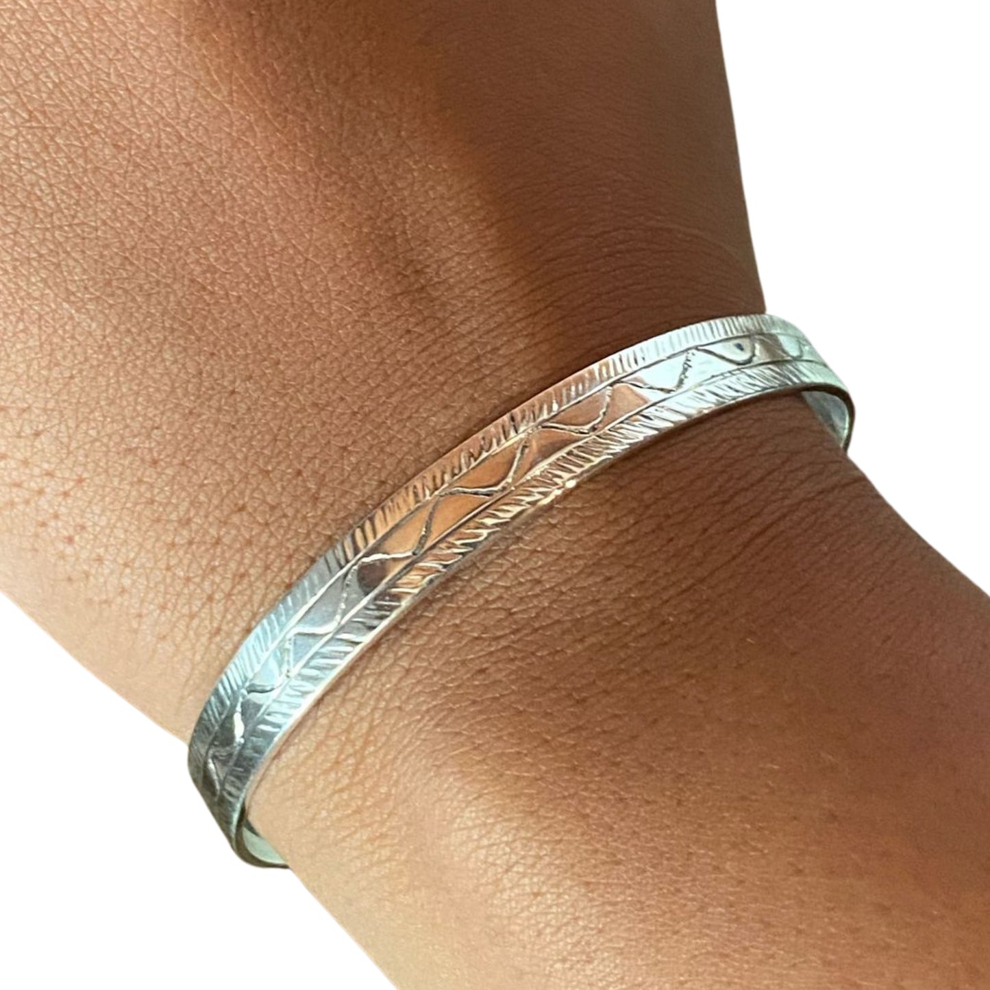 Ocean waves, sterling silver bracelet