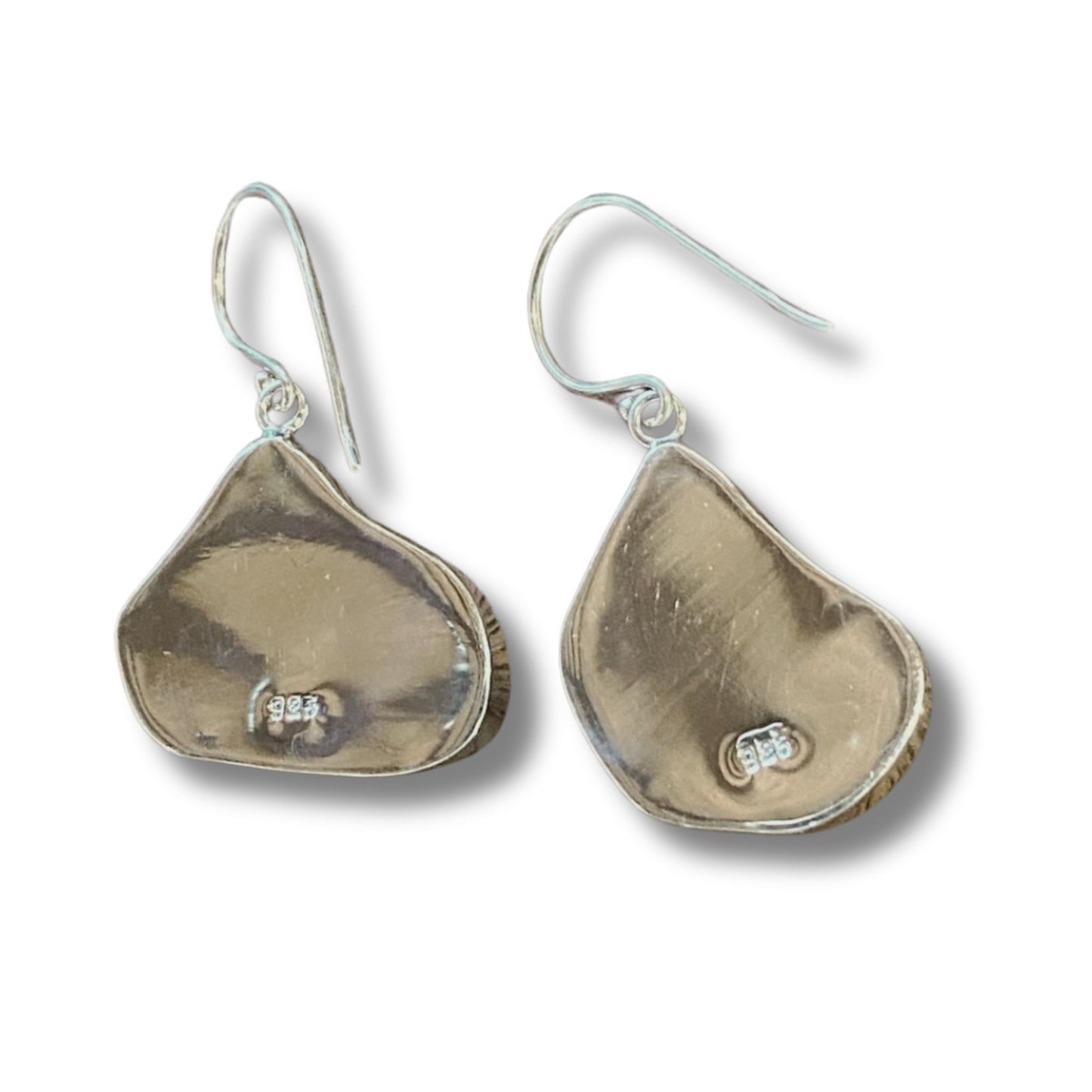 Blues seaglass & sterling silver drop earrings